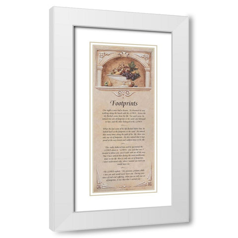 Footprints White Modern Wood Framed Art Print with Double Matting by Unknown