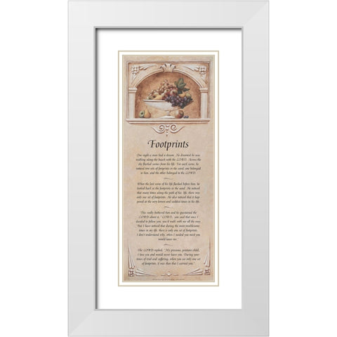 Footprints White Modern Wood Framed Art Print with Double Matting by Unknown