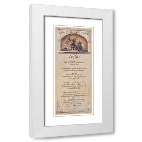 Psalm 23 White Modern Wood Framed Art Print with Double Matting by Unknown