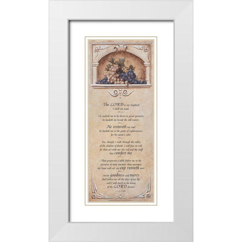 Psalm 23 White Modern Wood Framed Art Print with Double Matting by Unknown