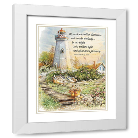 Walk in Darkness White Modern Wood Framed Art Print with Double Matting by Unknown