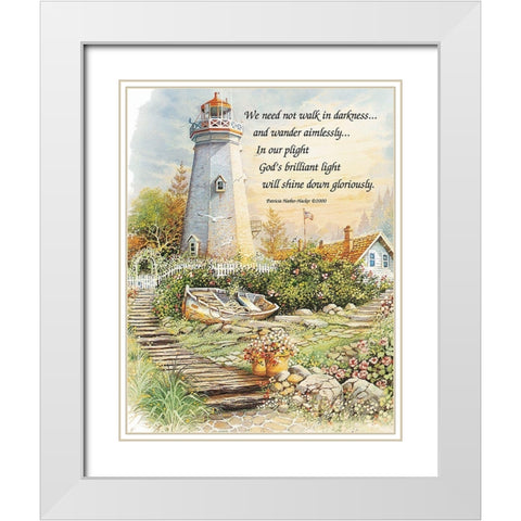 Walk in Darkness White Modern Wood Framed Art Print with Double Matting by Unknown