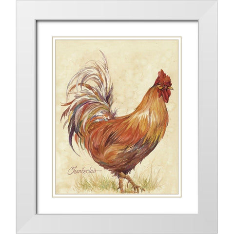 Chanteclair White Modern Wood Framed Art Print with Double Matting by Unknown