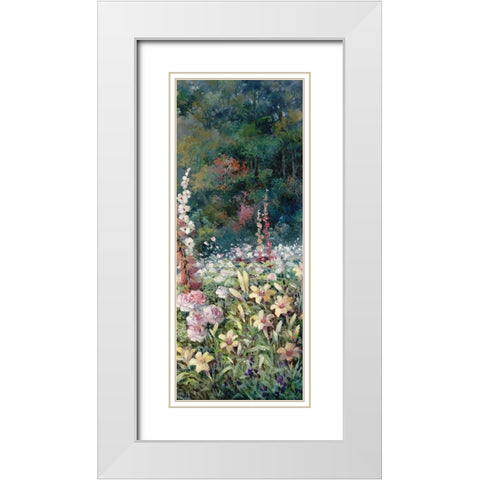 Gazebo on Lake III White Modern Wood Framed Art Print with Double Matting by Unknown