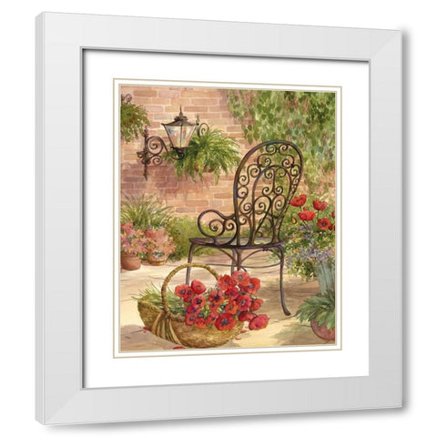 Patio Chair I White Modern Wood Framed Art Print with Double Matting by Unknown