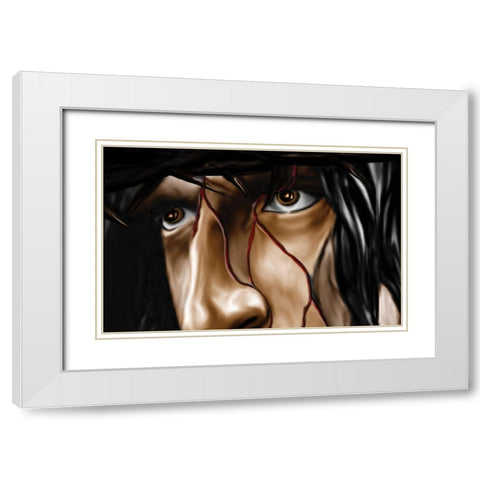 Pain and Sorrow White Modern Wood Framed Art Print with Double Matting by Unknown