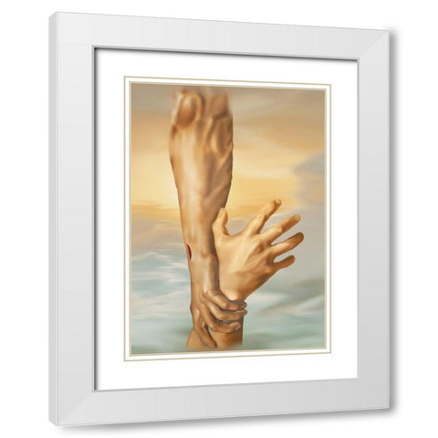 Our Savior White Modern Wood Framed Art Print with Double Matting by Unknown