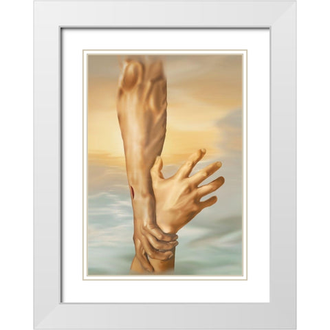 Our Savior White Modern Wood Framed Art Print with Double Matting by Unknown