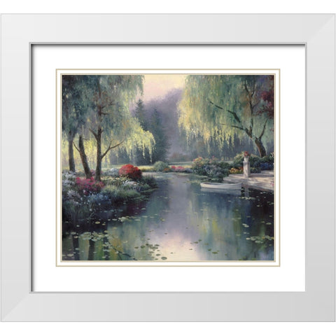 Lakeside Gardens White Modern Wood Framed Art Print with Double Matting by Unknown