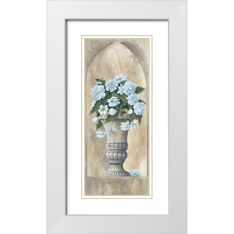 Vase White Flowers White Modern Wood Framed Art Print with Double Matting by Unknown