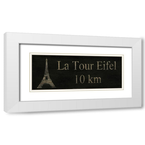 La Tour Eiffel White Modern Wood Framed Art Print with Double Matting by Unknown