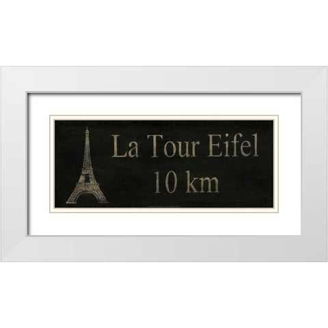 La Tour Eiffel White Modern Wood Framed Art Print with Double Matting by Unknown