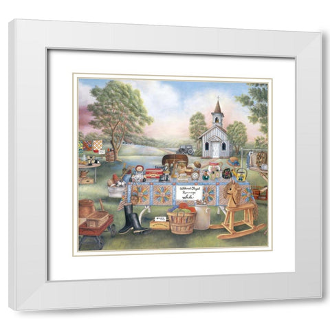 Rummage Sale White Modern Wood Framed Art Print with Double Matting by Unknown