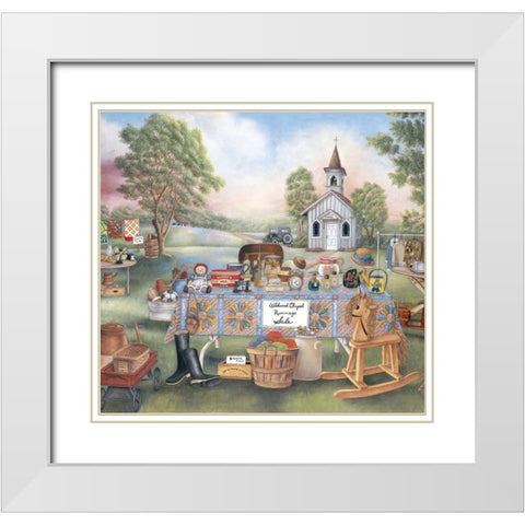 Rummage Sale White Modern Wood Framed Art Print with Double Matting by Unknown
