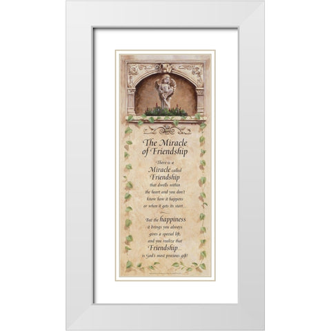 Miracle of Friendship White Modern Wood Framed Art Print with Double Matting by Unknown
