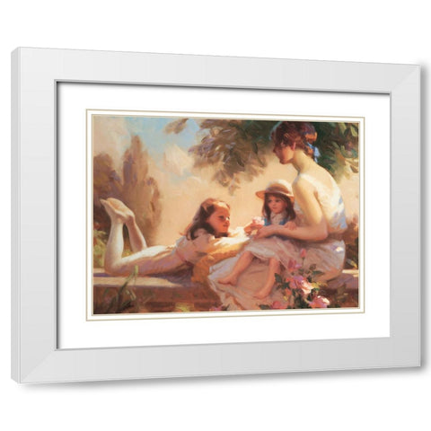 Relax And Play White Modern Wood Framed Art Print with Double Matting by Unknown