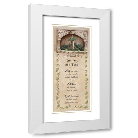 One Day at a Time White Modern Wood Framed Art Print with Double Matting by Unknown