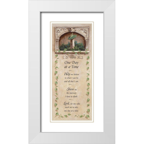 One Day at a Time White Modern Wood Framed Art Print with Double Matting by Unknown
