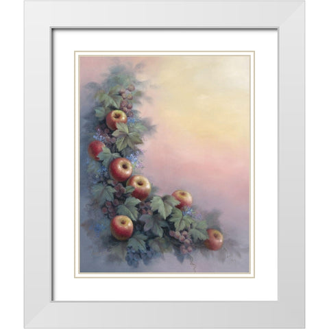 Apple/Grape OP White Modern Wood Framed Art Print with Double Matting by Unknown