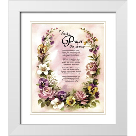 I Said a Prayer White Modern Wood Framed Art Print with Double Matting by Unknown