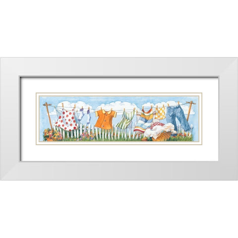 Laundry Day White Modern Wood Framed Art Print with Double Matting by Unknown