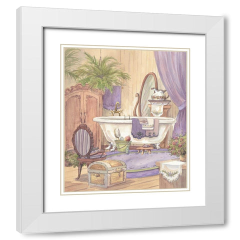 Victorian Bathroom I White Modern Wood Framed Art Print with Double Matting by Unknown