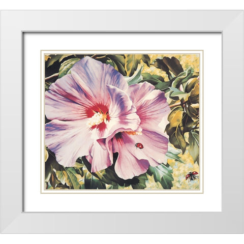 Orchid White Modern Wood Framed Art Print with Double Matting by Unknown