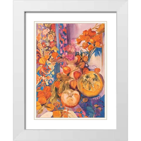 Floral Pandemonium I White Modern Wood Framed Art Print with Double Matting by Unknown