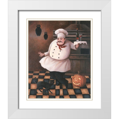 Halloween Chef II White Modern Wood Framed Art Print with Double Matting by Unknown