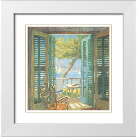 The Cabana White Modern Wood Framed Art Print with Double Matting by Unknown