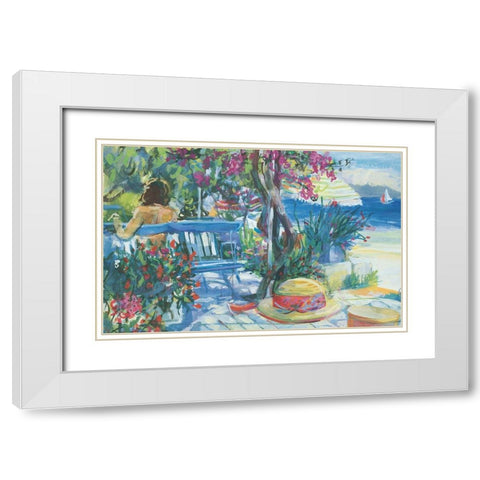 Dejeuner sur la Plage White Modern Wood Framed Art Print with Double Matting by Unknown