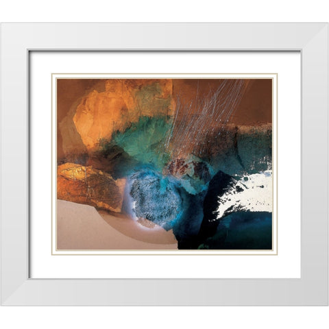 Cosmos Abstract I White Modern Wood Framed Art Print with Double Matting by Unknown