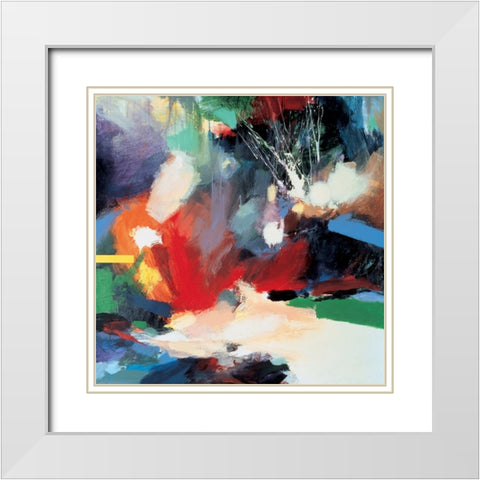 Cosmos Abstract III White Modern Wood Framed Art Print with Double Matting by Unknown
