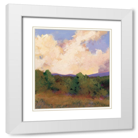 Meadows White Modern Wood Framed Art Print with Double Matting by Unknown