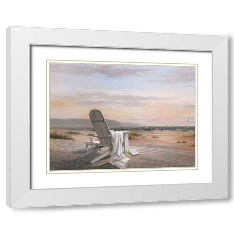 Coffee on the Beach II White Modern Wood Framed Art Print with Double Matting by Unknown