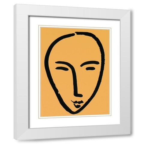 Yellow Face White Modern Wood Framed Art Print with Double Matting by Unknown