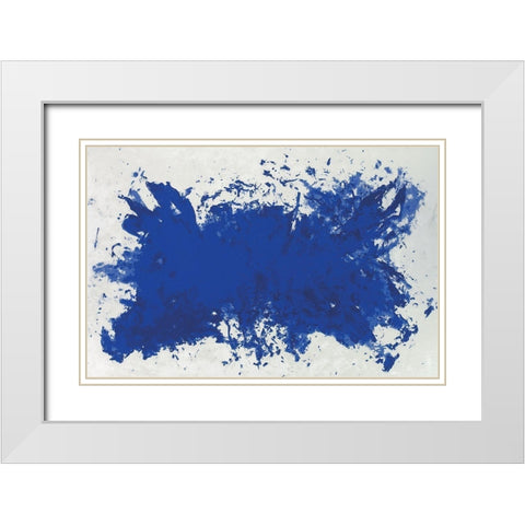 Color Blue White Modern Wood Framed Art Print with Double Matting by Unknown