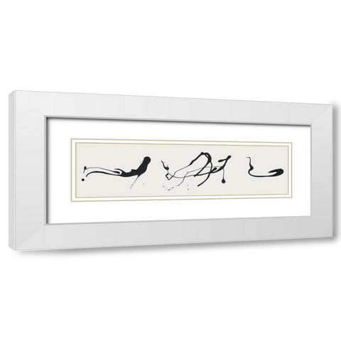 Splat B And W White Modern Wood Framed Art Print with Double Matting by Unknown