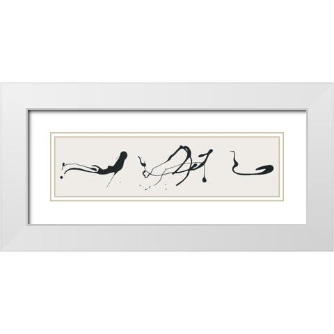 Splat B And W White Modern Wood Framed Art Print with Double Matting by Unknown