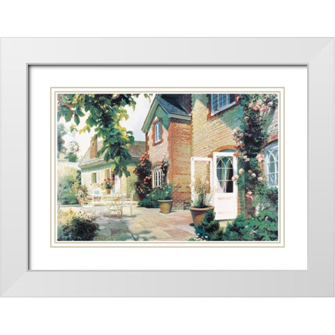 Brick House White Modern Wood Framed Art Print with Double Matting by Unknown