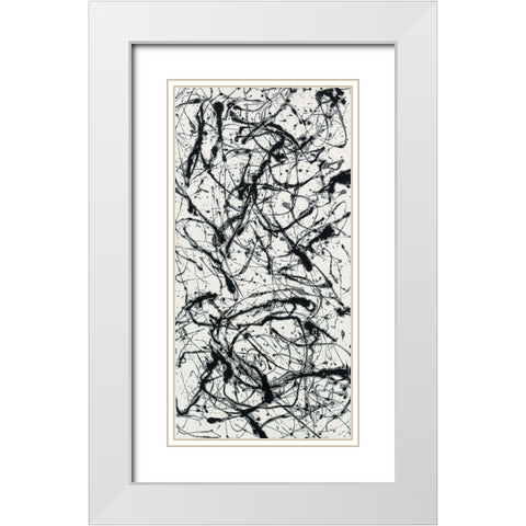 Fireflies White Modern Wood Framed Art Print with Double Matting by Unknown