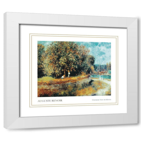Chestnut Tree White Modern Wood Framed Art Print with Double Matting by Renoir, Pierre-Auguste