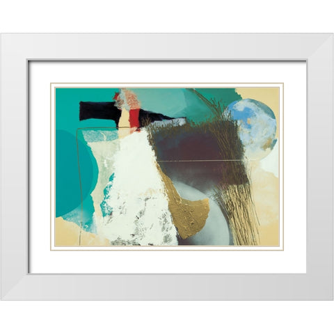 Wheat Abstract White Modern Wood Framed Art Print with Double Matting by Unknown