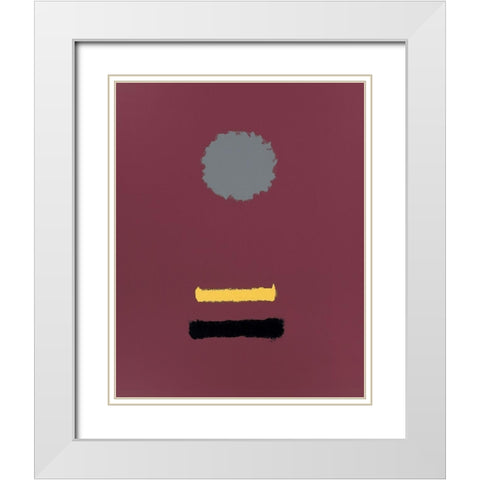 Cyan White Modern Wood Framed Art Print with Double Matting by Unknown