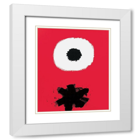 Flower White Modern Wood Framed Art Print with Double Matting by Unknown