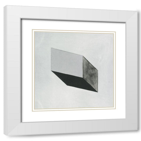 Geometry White Modern Wood Framed Art Print with Double Matting by Unknown