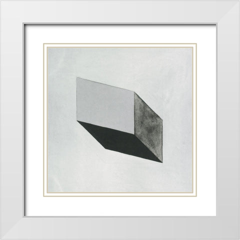 Geometry White Modern Wood Framed Art Print with Double Matting by Unknown