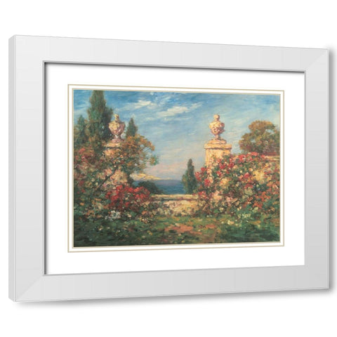 Seaside Garden I White Modern Wood Framed Art Print with Double Matting by Unknown