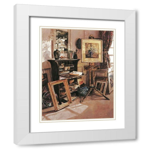 The Studio White Modern Wood Framed Art Print with Double Matting by Unknown