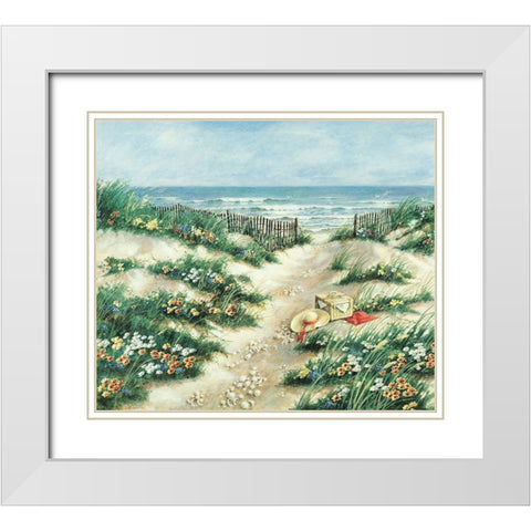Beach Garden White Modern Wood Framed Art Print with Double Matting by Unknown